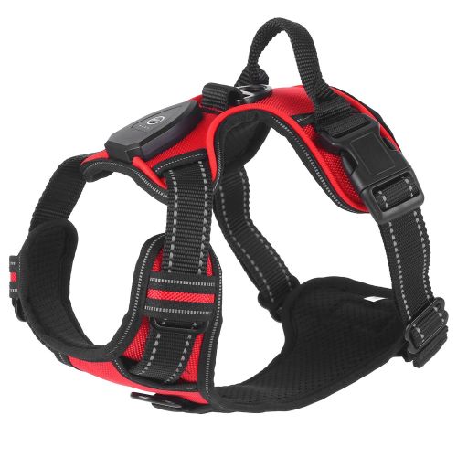Light Up Dog Harness Rechargeable LED Dog Harness No Pull Lighted Dog Vest with Handle for Small/Medium/Large Dogs Light Up Dog Harness Rechargeable LED Dog Harness No Pull Lighted Dog Vest with Handle for Small/Medium/Large Dogs